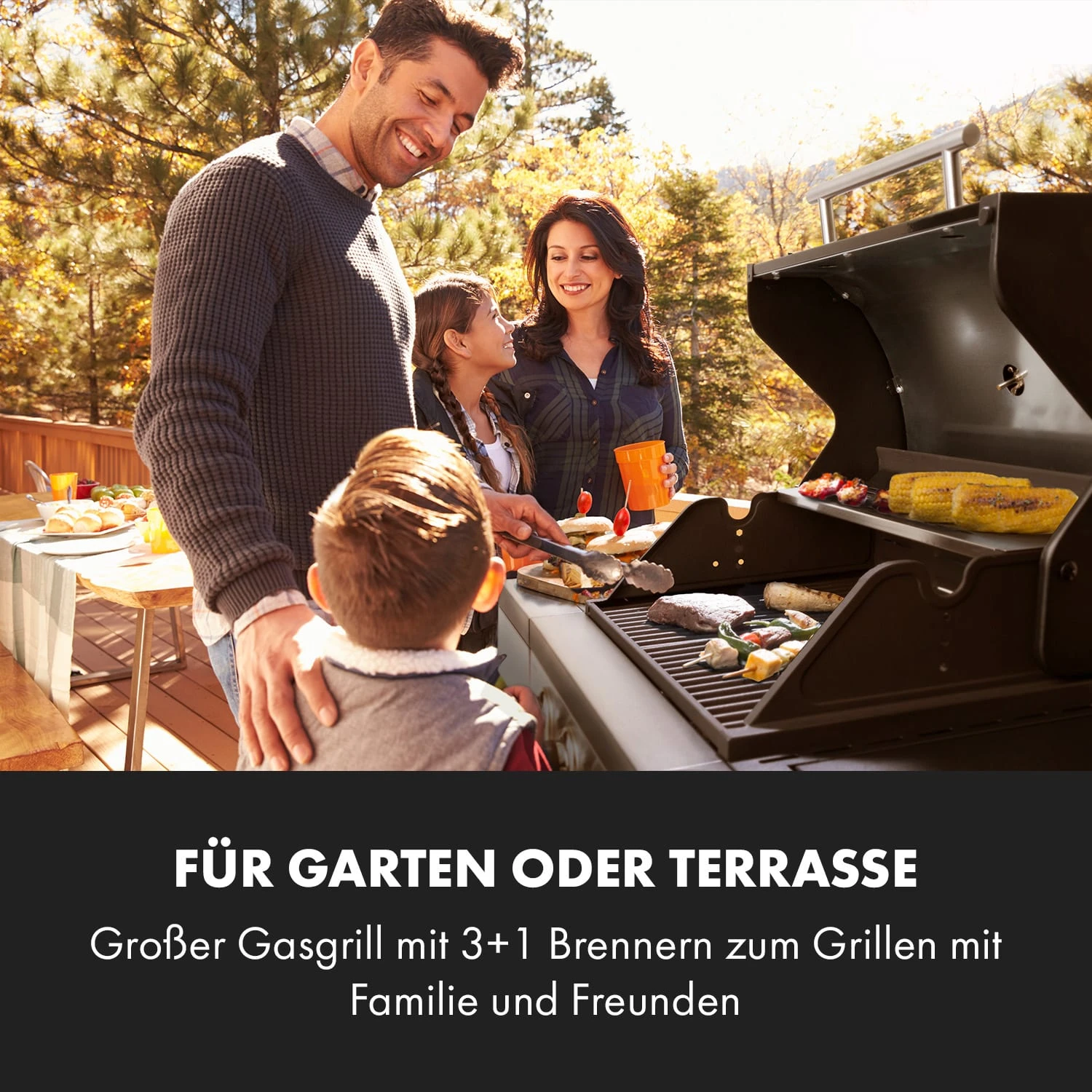 Valdosta 3.1 Gasgrill 3 X 2,8 KW + 2,5 KW Brenner Edelstahl Mobil – Bild 2