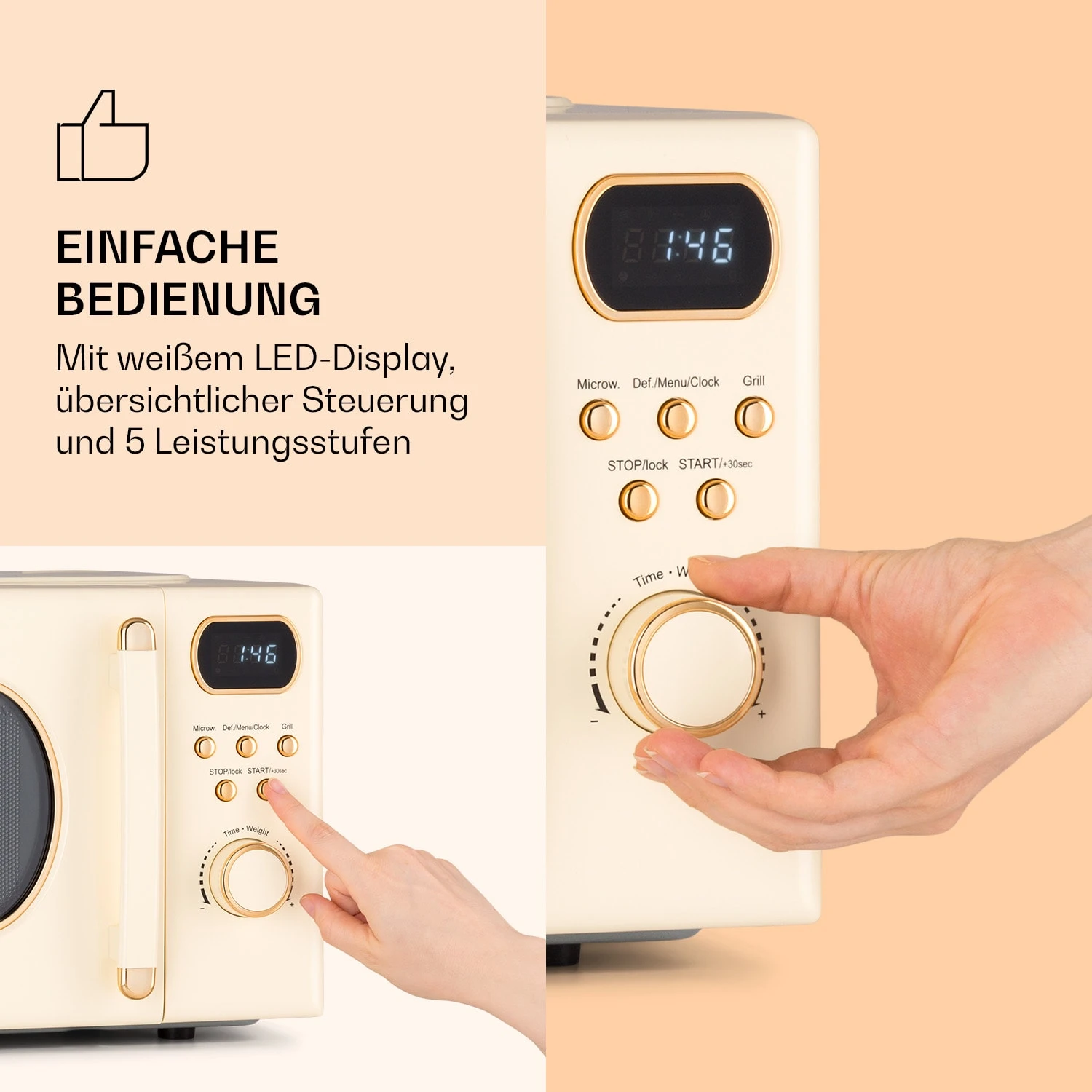 Julieta Mikrowelle Mit Grill 20l 700 / 800 W Ø25,5cm 8 Programme – Bild 5