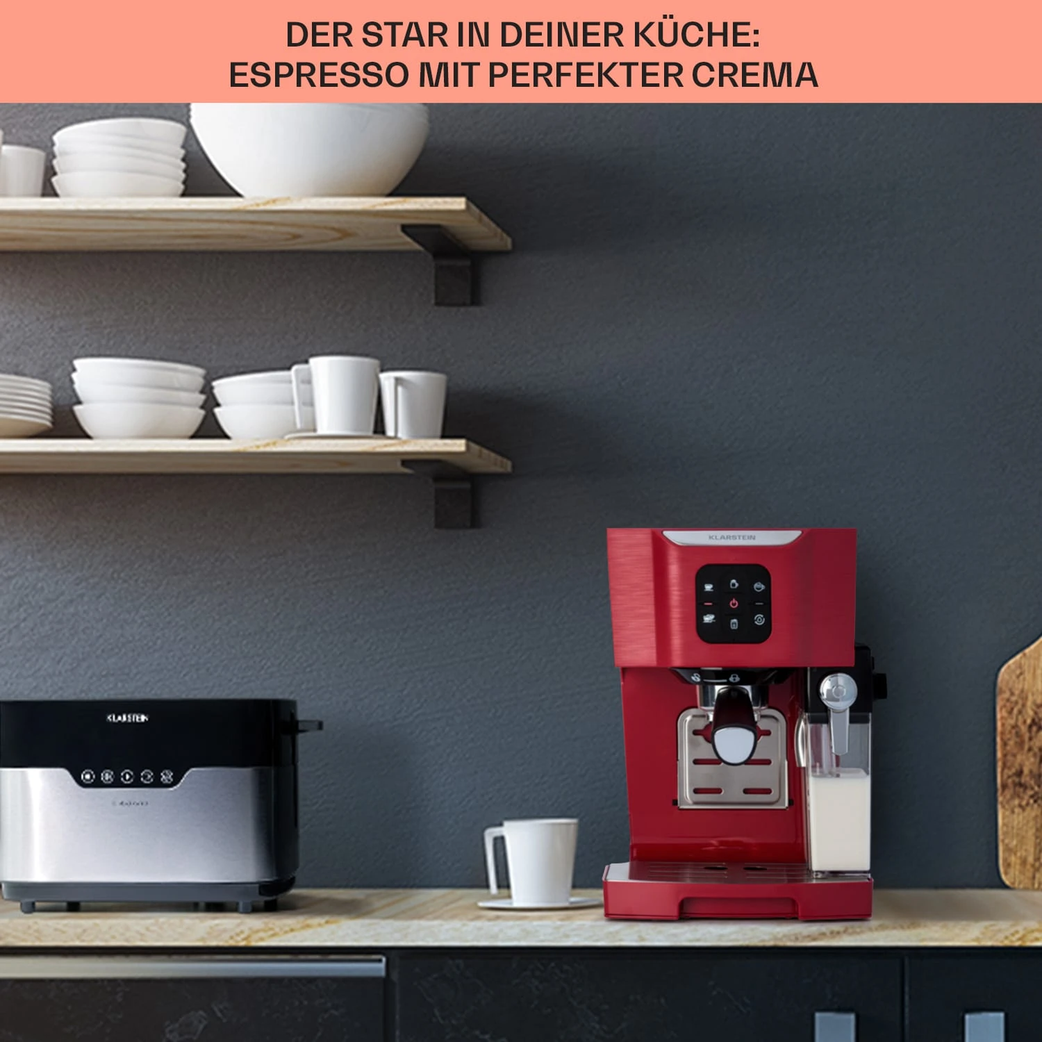 BellaVita Kaffeemaschine 3-in-1 1450 W 20 Bar Milchschäumer – Bild 4