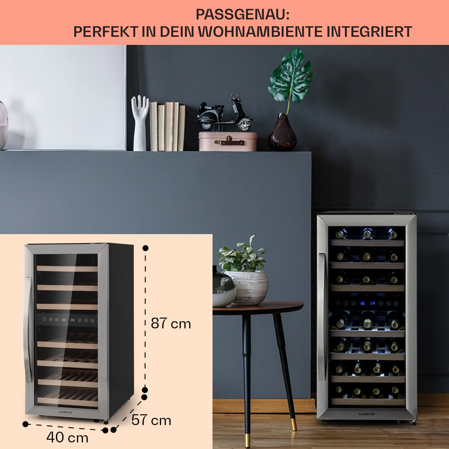 Vinamour 33 Duo Weinkühlschrank 2 Zonen 89 L / 33 Flaschen 5-18°C Touch – Bild 6