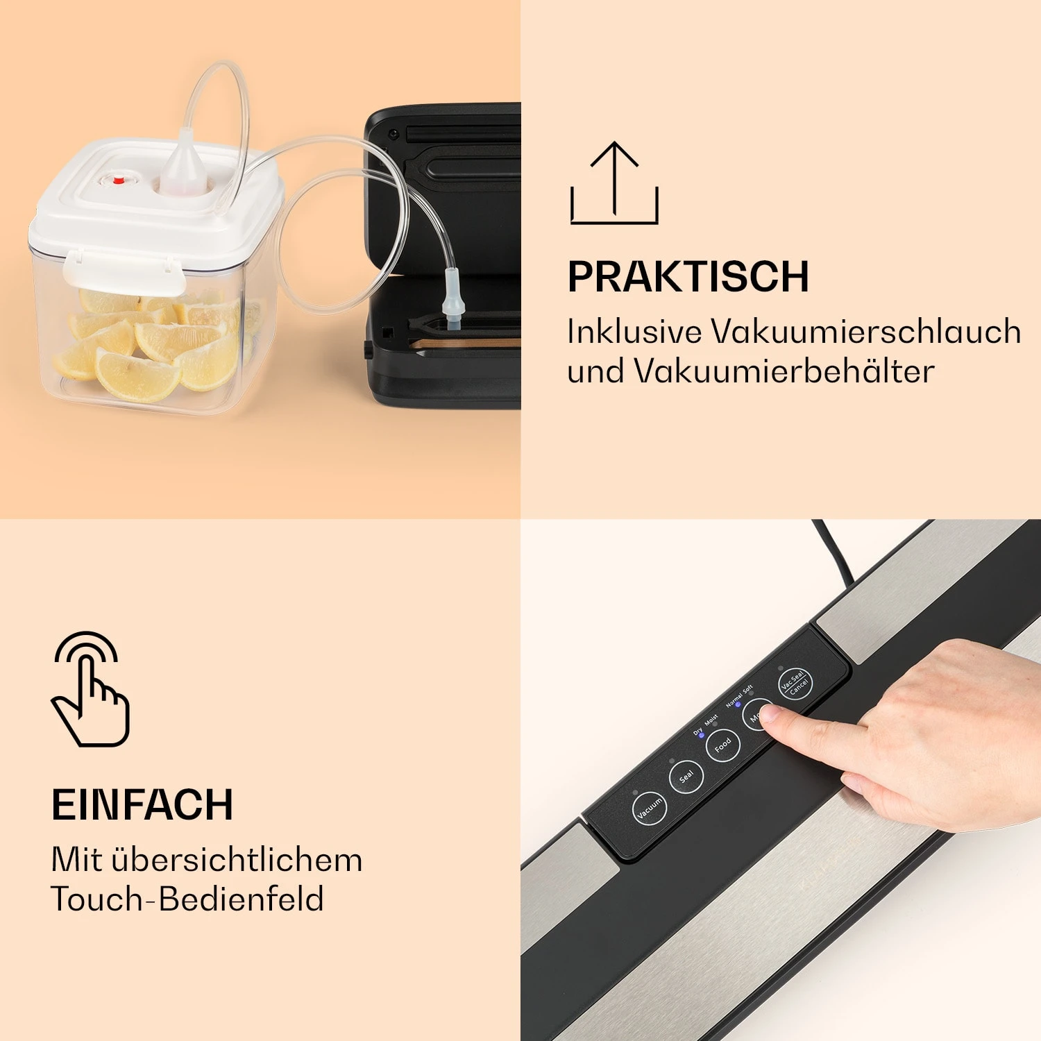 Forli Vakuumierer 75 KPa Inkl. Behälter Beutel Vakuumierschlauch – Bild 3