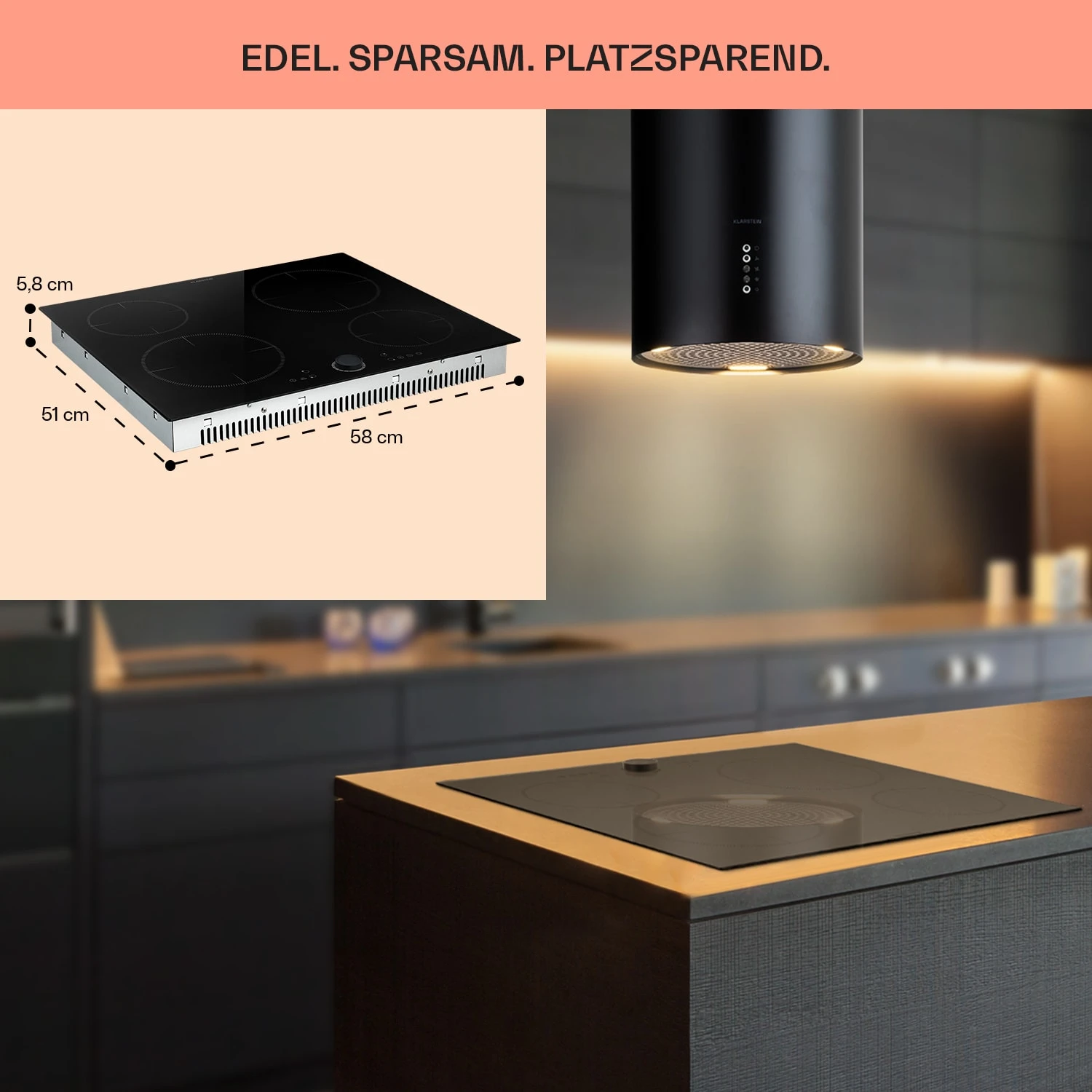 Magnichef 4 Einbaukochfeld Induktion 4 Zonen 7000W Glaskeramik – Bild 6