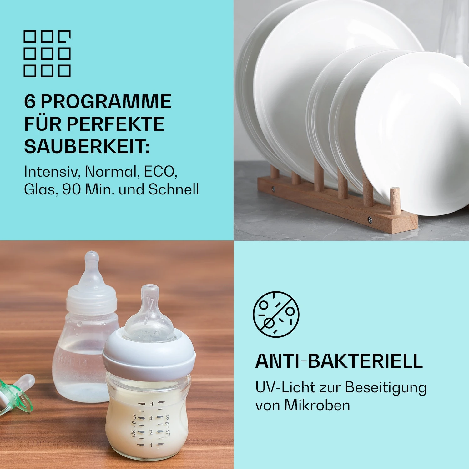 Havasia UV 6 Secret Einbau-Geschirrspüler UV-Licht 6 Programme – Bild 3