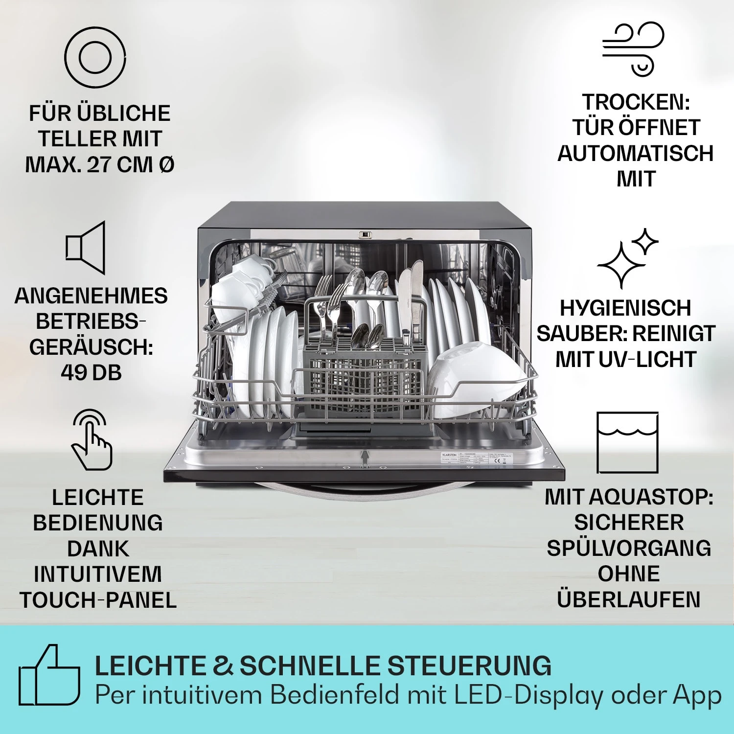 Havasia UV 6 Luminance Geschirrspüler UV Glasfront Freistehend 1380W – Bild 2