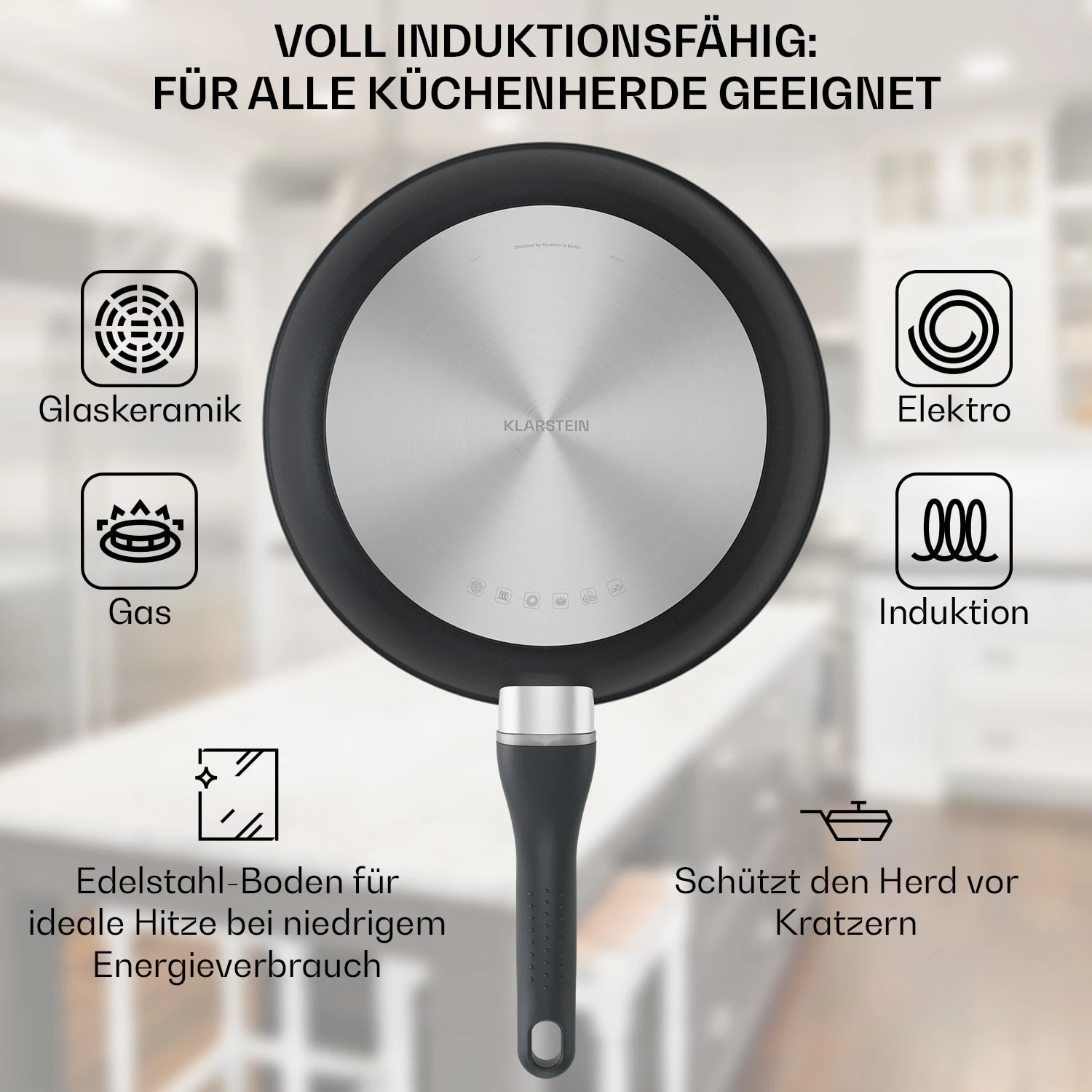 Noto Endurance Bratpfannen-Set Geschmiedetes Aluminium 3 Größen 2 Filz-Schoner – Bild 5