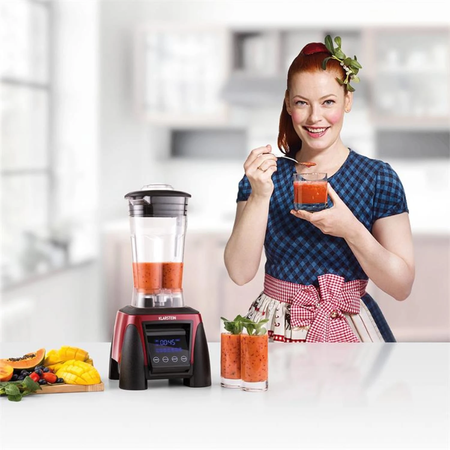 Herakles 8G Standmixer Rot Mit Cover 1800W 2,4 PS 2 Liter BPA-frei – Bild 3