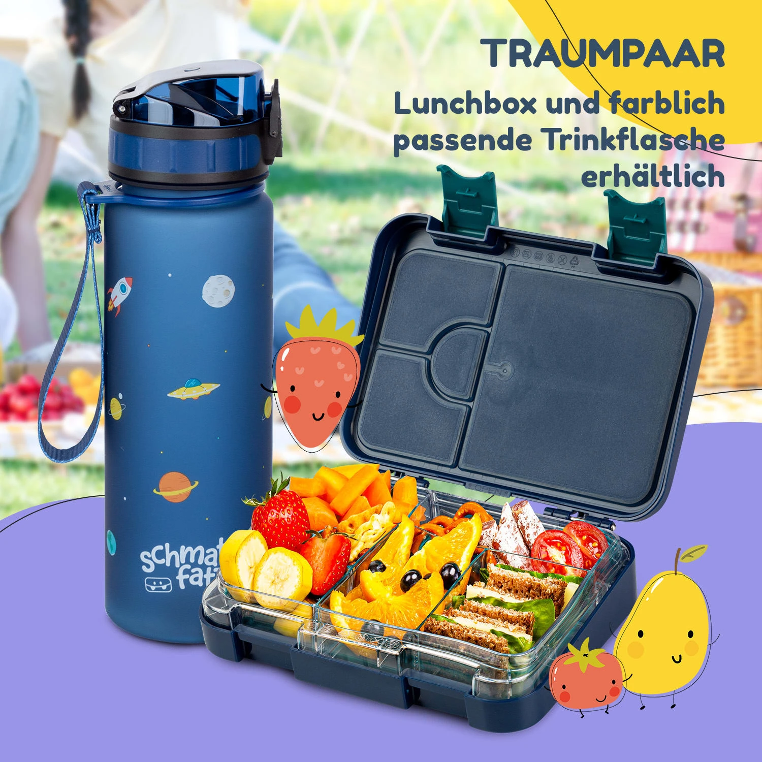 Schmatzfatz Frühstücksset Lunchbox & Trinkflasche Tritan Dicht BPA-frei – Bild 7